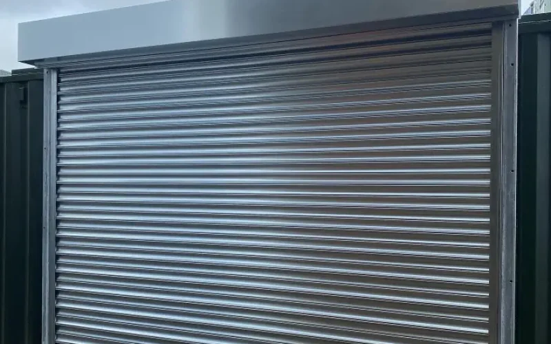 Commercial steel security door installation